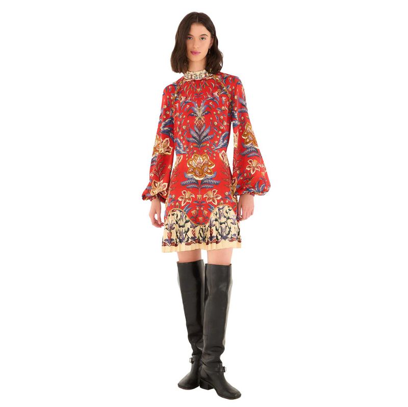 FARM Rio Winter Breeze Red Mini Dress image number 0